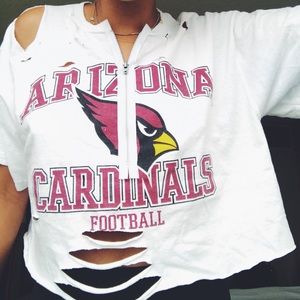 Arizona Cardinals Distressed Zipper Shirt